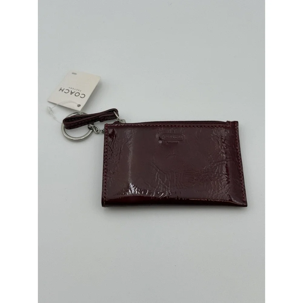 Coach Burgundy Patent‎ Leather Shine Pouch